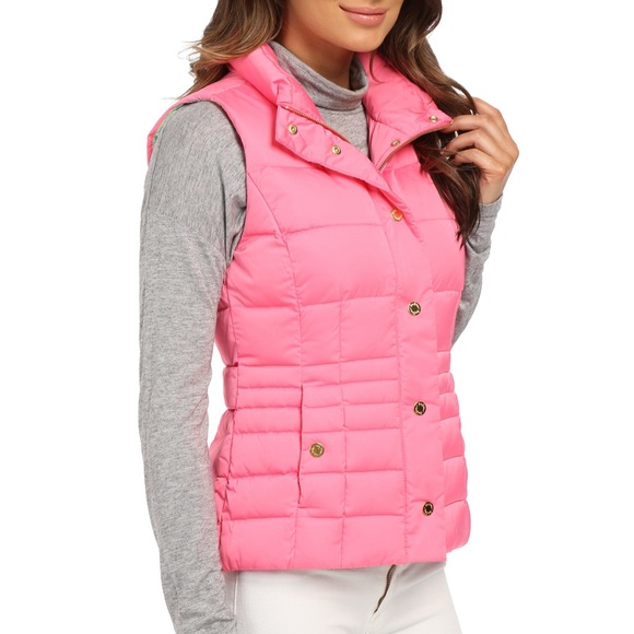 lilly pulitzer white puffer vest